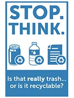 Image: Stop. Think. Is that Trash ... or Is It Recyclable? Decal