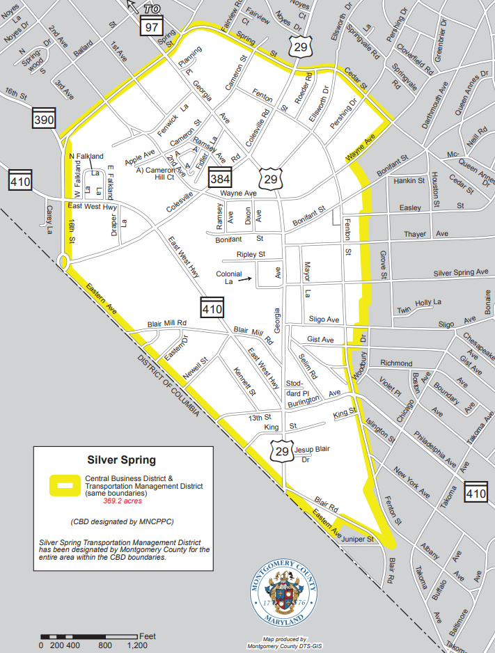 Silver Spring Transportation Management District Map