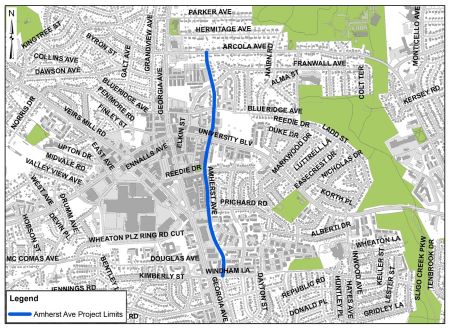 amherst avenue project area map