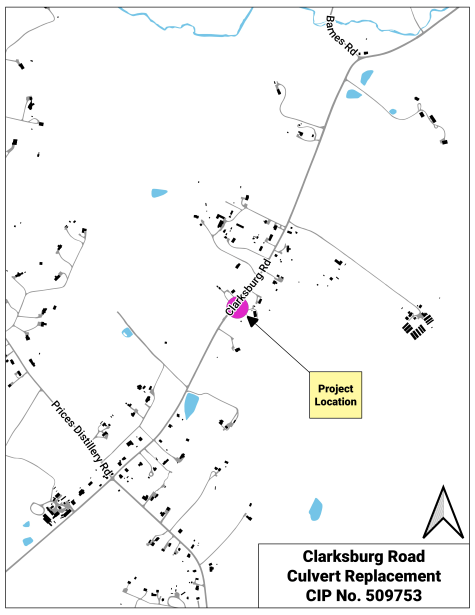 Clarksburg Road Culvert Location Map