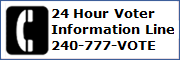 Montgomery County 24 Hour Voter Information Line US +1 240-777-VOTE.