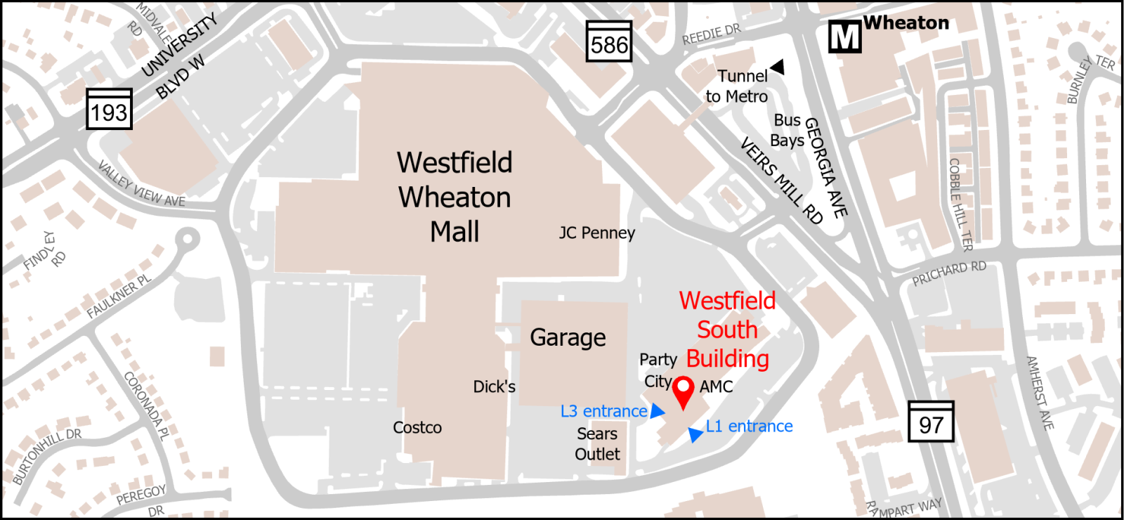 Map of Gilchrist Immigration Center at Wheaton