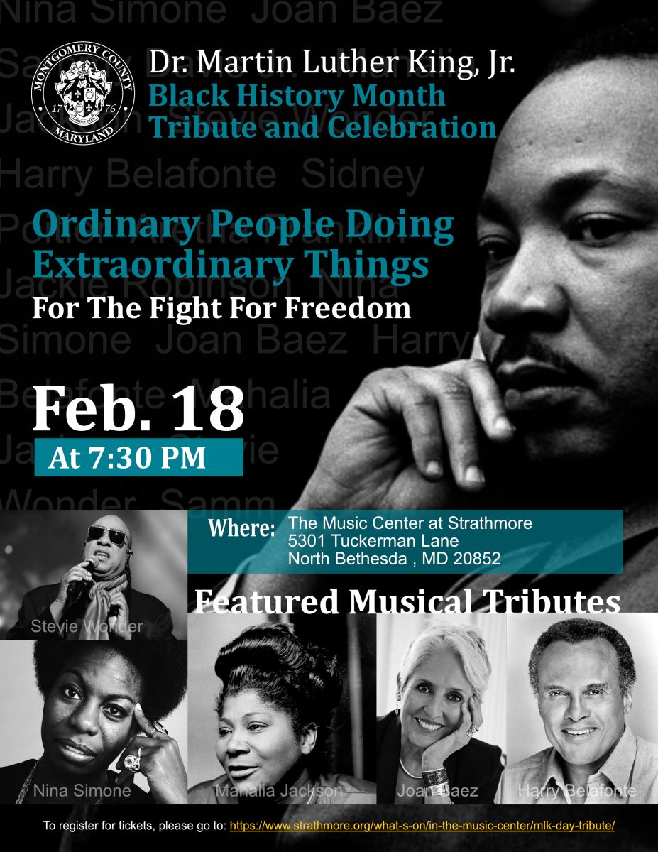 Dr. Martin Luther King Jr  Black History Month Tribute and Celebration - Feb 18 at 7:30 PM