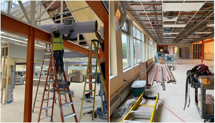 ductwork being installed