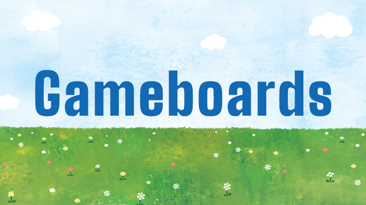 green grass with sign for summer reading gameboards