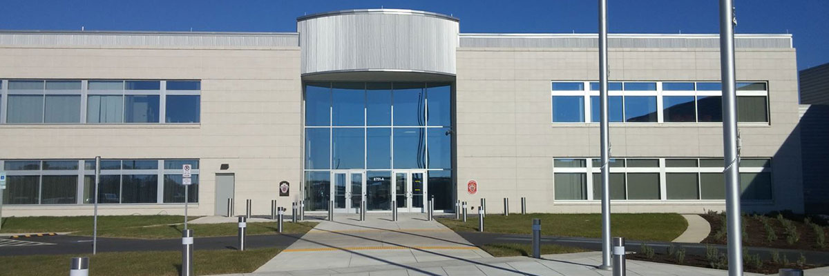 Front entrance of the MCFRS Fire & Rescue Training Academy building