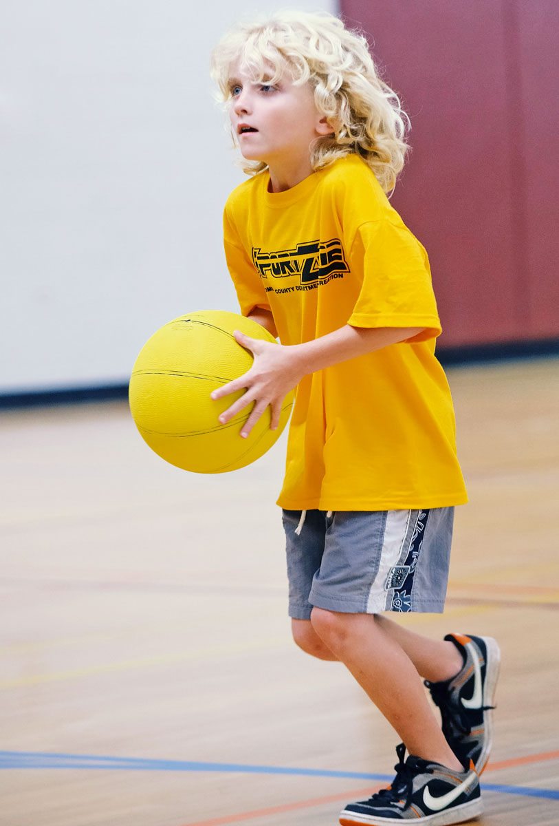 boy with basketball
