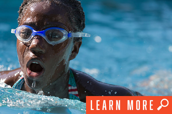 Girl in swim competition practice, click to learn more