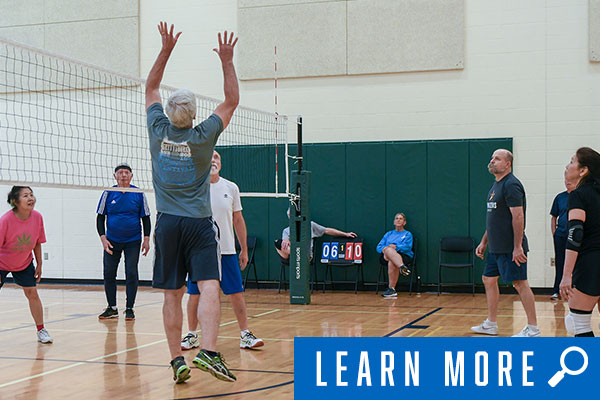 seniors playing volleyball, click to learn more